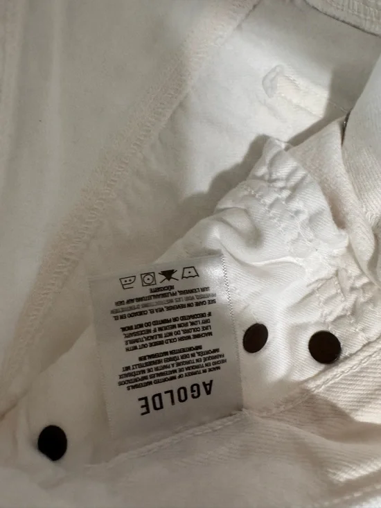 Agolde Criss Cross White Straight Jeans - Picture 5 of 7